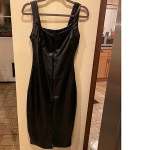 Faux leather dress with stretch